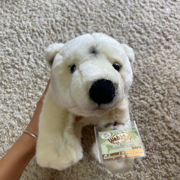 Nwt Vtg Ganz Webkinz Stuffed White Toy Bear Endangered Polar Plush Animal - Picture 7 of 14